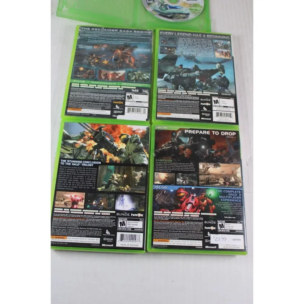 5 games: Halo, 3, 4, Reach, ODST (Microsoft Xbox) Authentic, tested